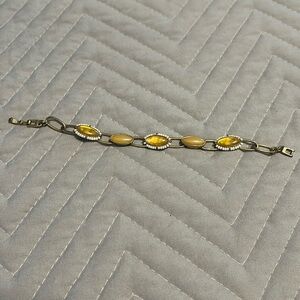 Ivory stone and gold bracelet